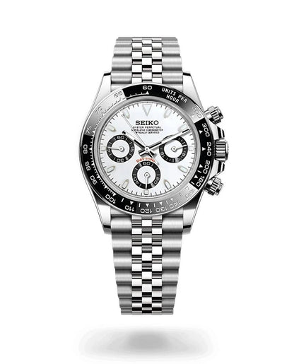 Seiko Mod Daytona White Panda Chronograph