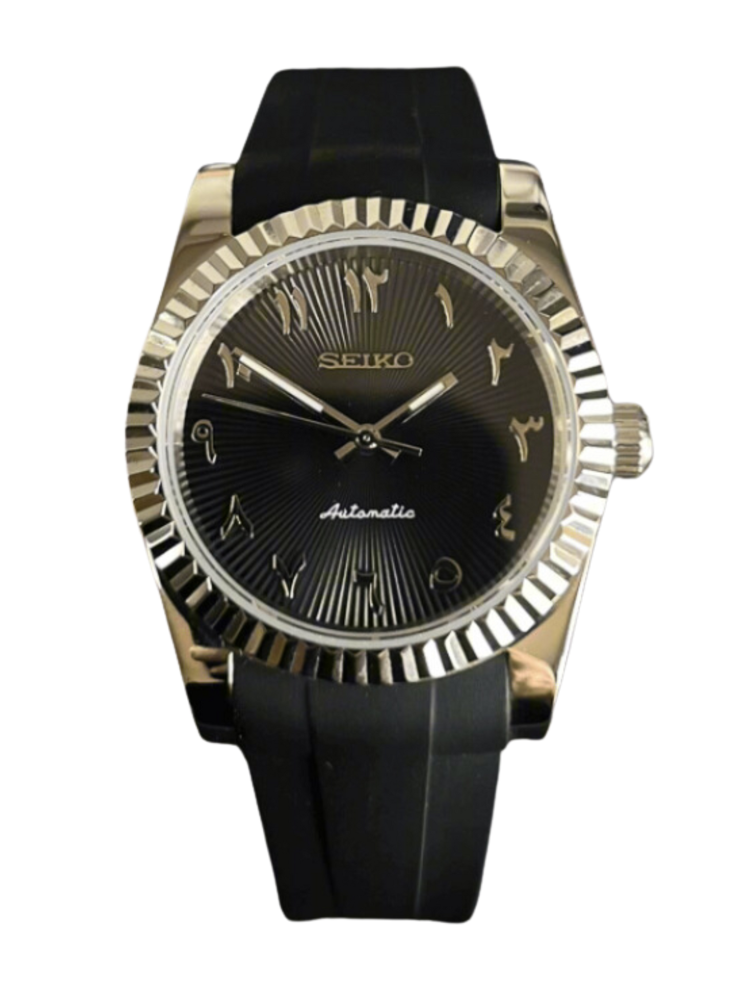 SeikoJust-Black Arabic (Silicone Band)